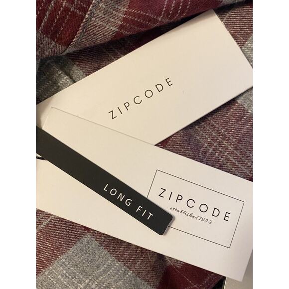 Gorpcore Zipcode Mens M Maroon/Gray Indie Casual Flannel Grunge Button Shirt NWT - Picture 10 of 10